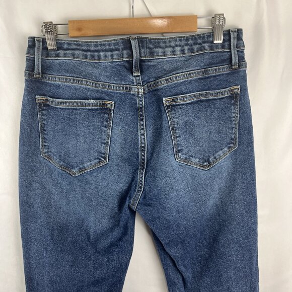 Anthropologie Driftwood Kelly Straight Leg Medium Wash Jeans Womens Size 31 - Picture 5 of 10